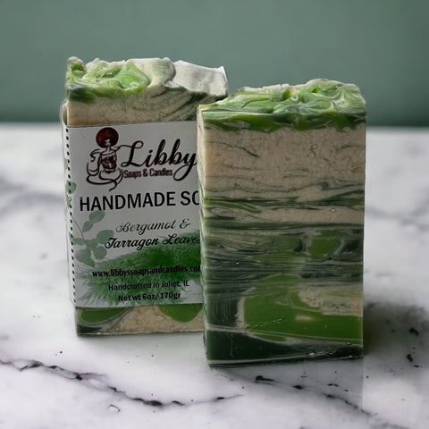 Jabón de hojas de bergamota y estragón | Jabón Hidratante | Jabón Limpiador | Jabon hecho a mano