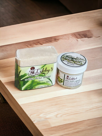 "Aloe Vera Bliss: Handcrafted, All-Natural Soap with Shea Butter and Coconut Milk (4.75-5 oz) + Free Aloe Body Cream - $12