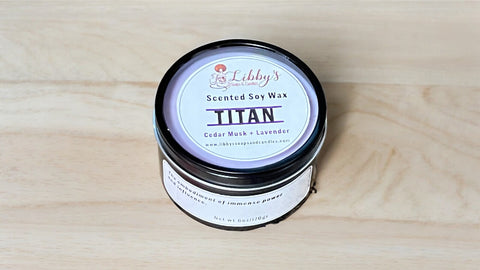 Titan: Soy Candle in Black Tin