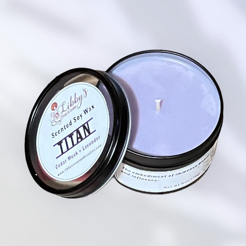 Titan: Soy Candle in Black Tin