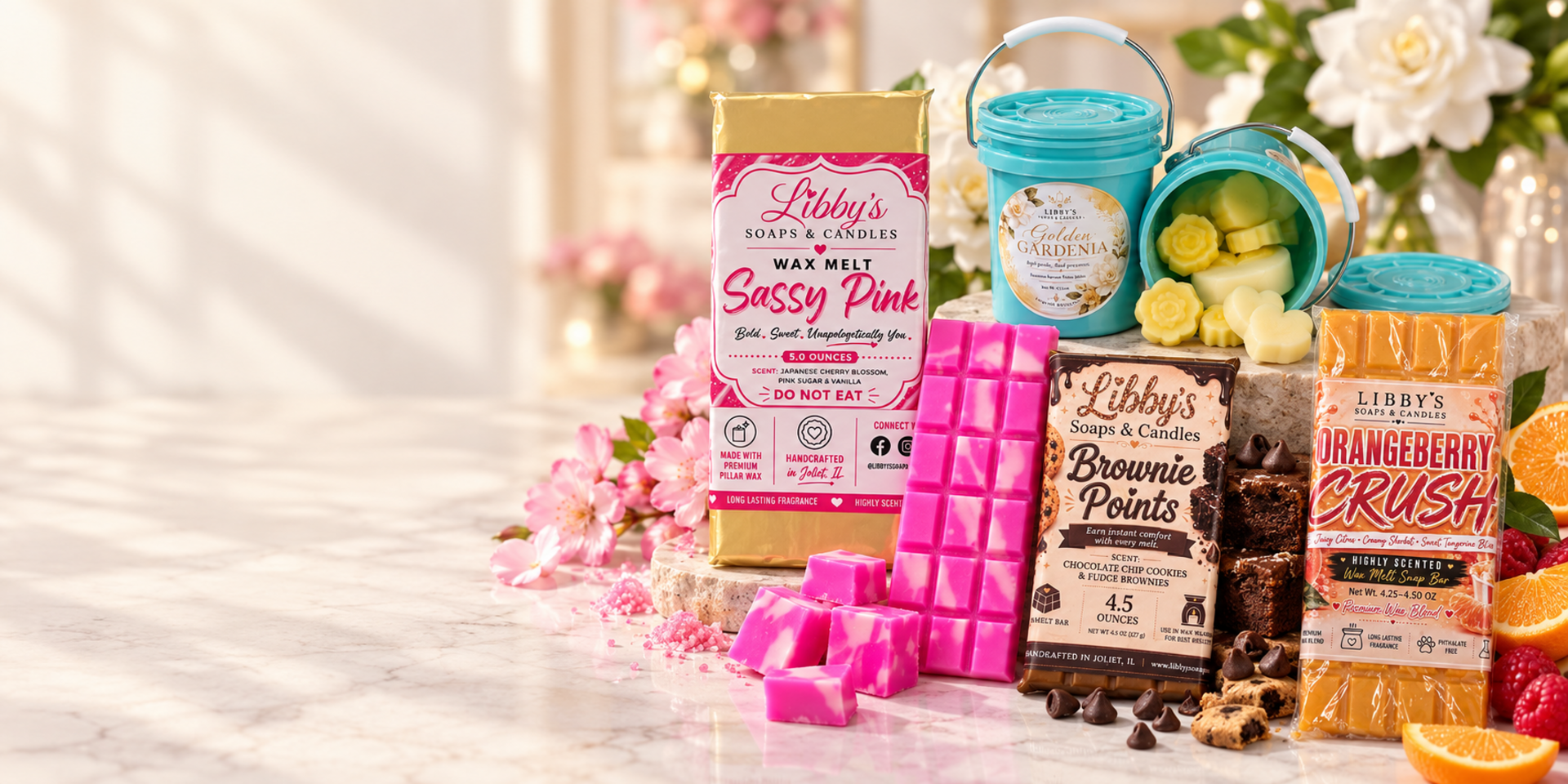 Libby's colorful handcrafted wax melts